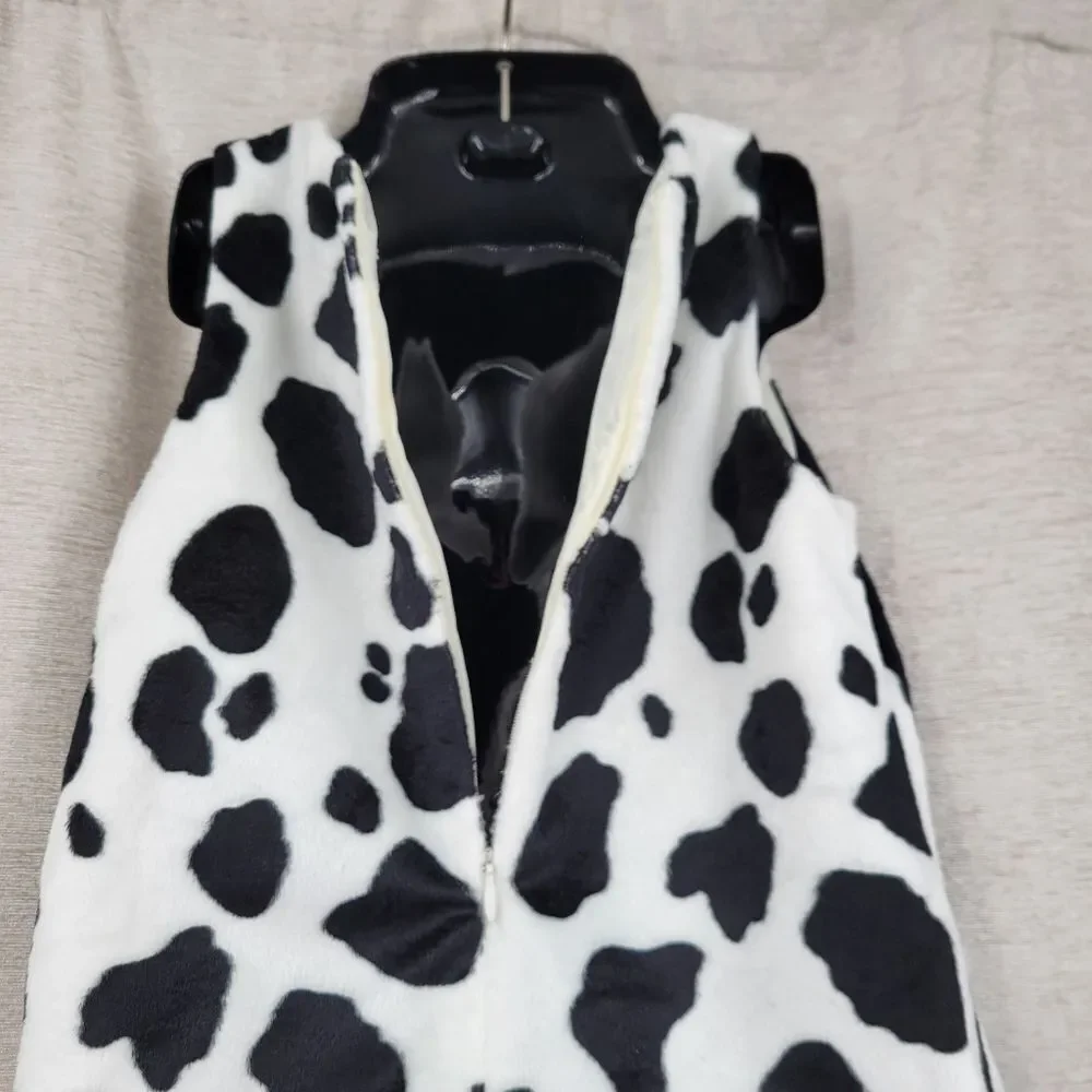 The Children's Place Black and White Girls Cow Print Shift Dress Y2K